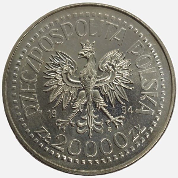 Moneta 20000 zł 75 lat Związku inwalidów wojennych 1994
