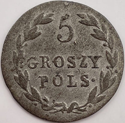 Moneta 5 groszy 1819-1823 IB Królestwo Polskie
