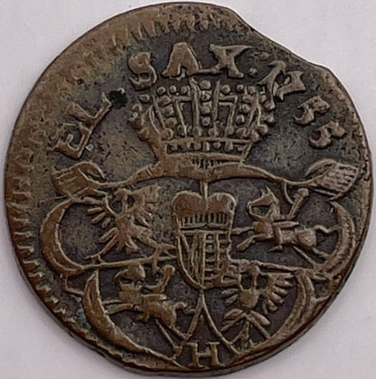 August III Sas grosz koronny 1755r. H