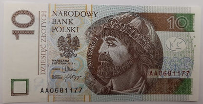 Banknot 10 zł 2012 Mieszko I AA UNC