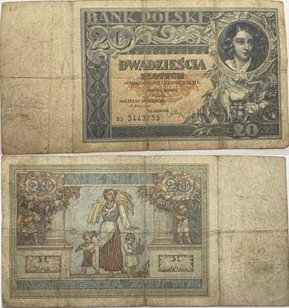 Banknot 20 złotych 1931 r. stan 4
