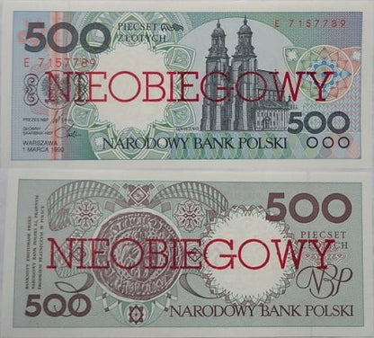 Banknot 500 złotych Gniezno 1990 Nieobiegowy