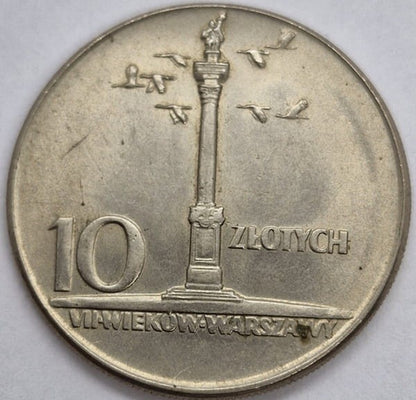 Moneta 10 zł Kolumna Zygmunta 1965