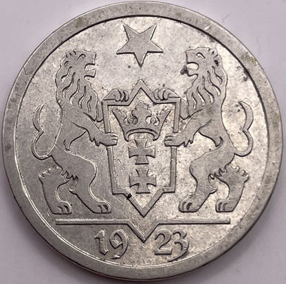 Moneta 2 guldeny 1923 r. Wolne Miasto Gdańsk